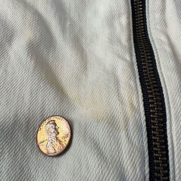 Rag & Bone denim and Leather Moto Jacket Natural Size S Women’s - Picture 6 of 16